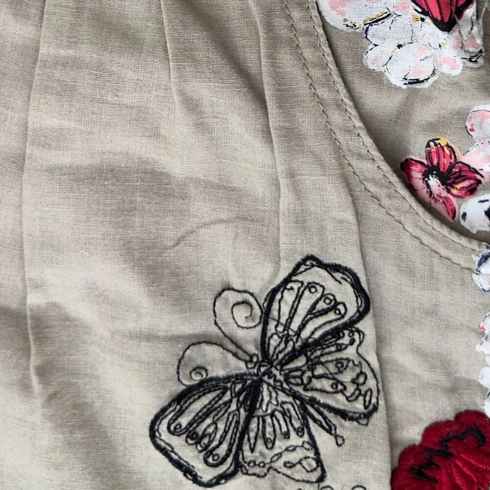 “Beige Butterfly & Bloom Boho Pants – Desigual Size S - 26" waist - Picture 11 of 13